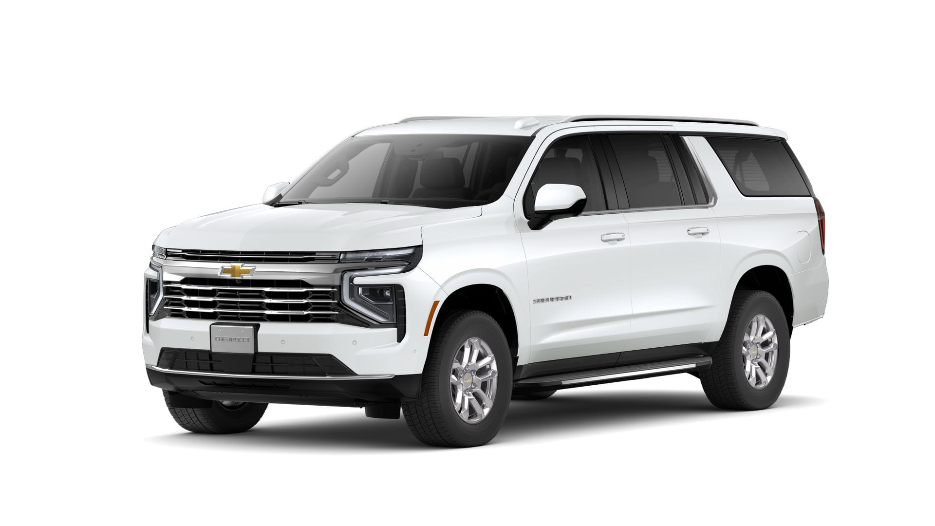 2026 Chevrolet Suburban LT in Summit White — front three-quarter view