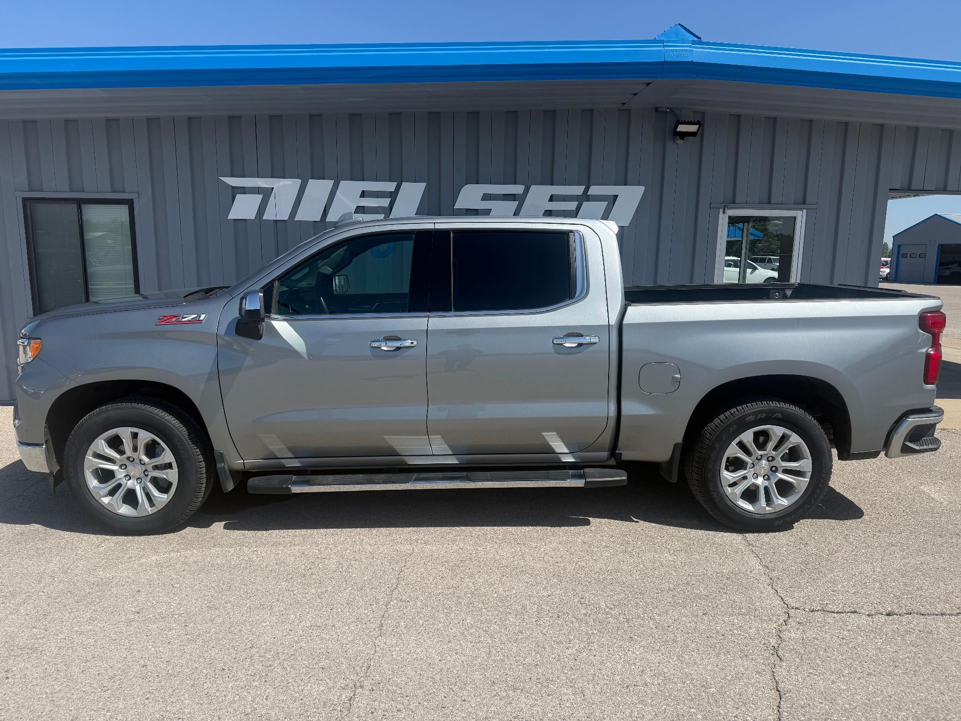 2024 Chevrolet Silverado 1500 LTZ in Sterling Gray Metallic — front three-quarter view
