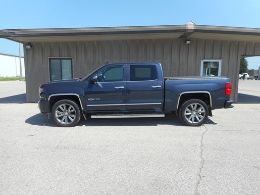 2018 Chevrolet Silverado 1500 LTZ in Centennial Blue Metallic — front three-quarter view